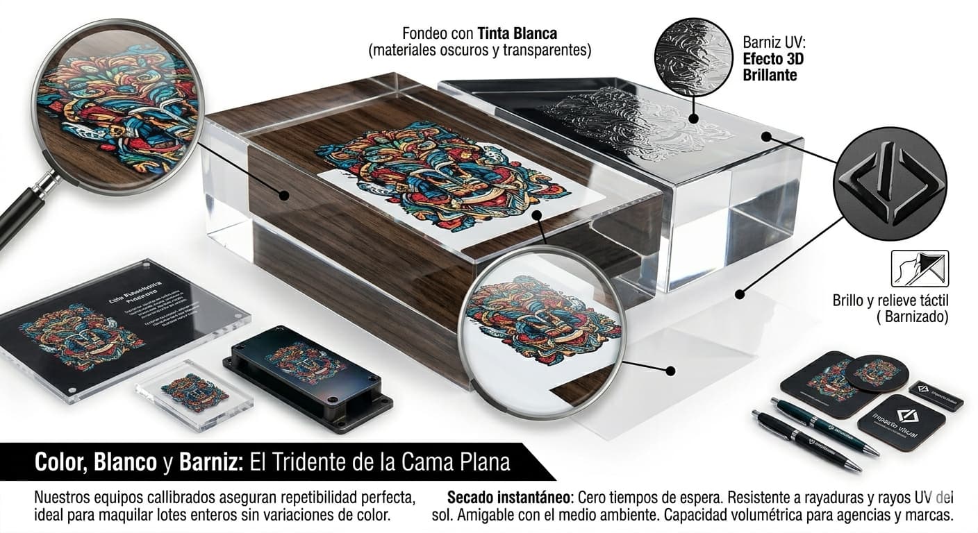 Detalle de cabezales de Impresión Cama Plana UV